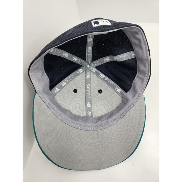 Seattle Mariners New Era 59fifty Blue hat cap Batting Practice Spring 7 1/4 57.7 - Picture 7 of 10